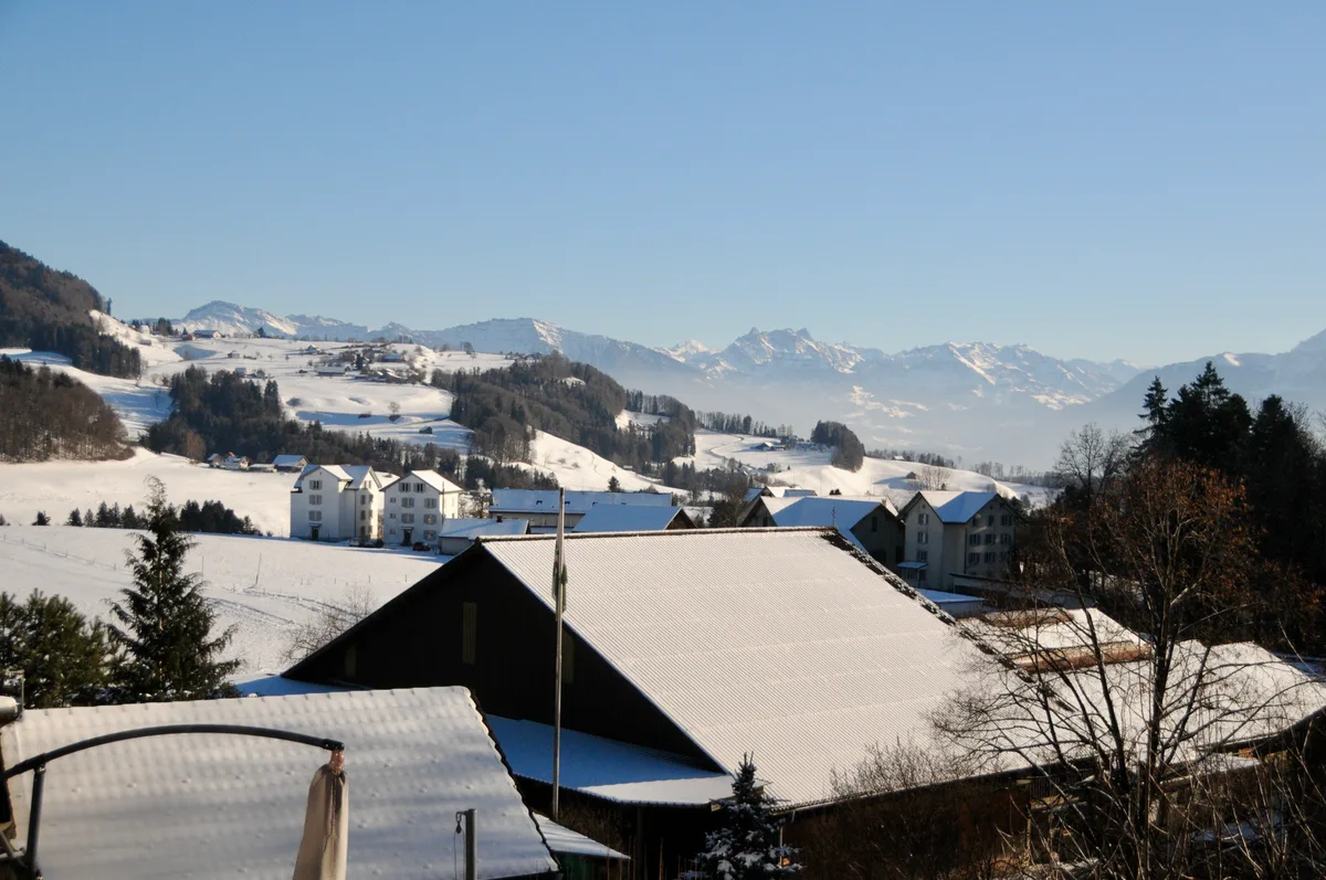 Die herrliche Aussicht vom Fusse des Bachtels aus.